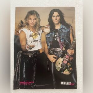 David Lee Roth & Steve Vai Rock Pinup — Black, Denim, Beige